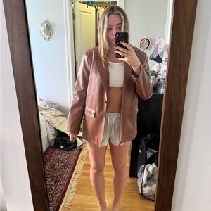 SHEIN fake leather blazer